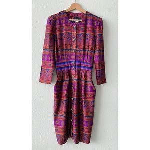 Positive Attitude Vintage 80's Button Front Dress